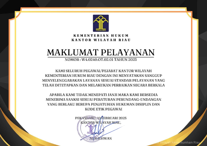 1. MAKLUMAT PELAYANAN KANWIL RIAU 001