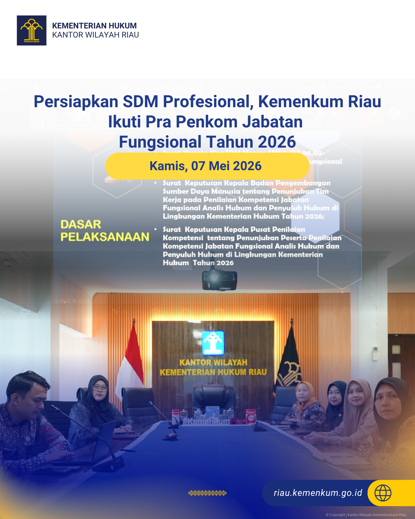 Persiapkan SDM Profesional, Kemenkum Riau Ikuti Pra Penkom Jabatan Fungsional Tahun 2026