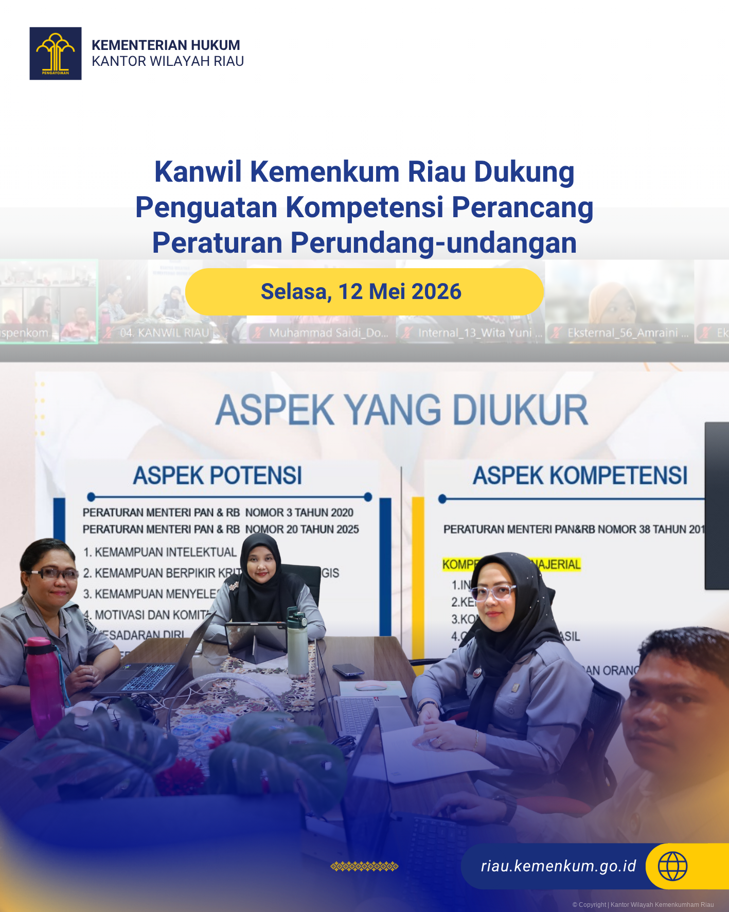 Kanwil Kemenkum Riau Dukung Penguatan Kompetensi Perancang Peraturan Perundang-undangan