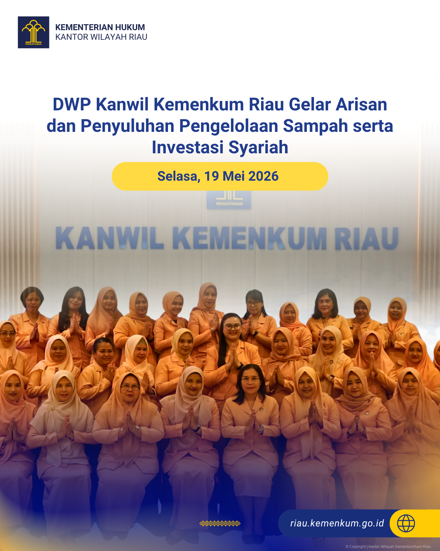 DWP Kanwil Kemenkum Riau Gelar Arisan dan Penyuluhan Pengelolaan Sampah serta Investasi Syariah